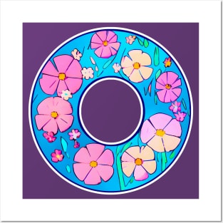 Mother's Day Primrose Flower Wreath (MD23MOD005c) Posters and Art